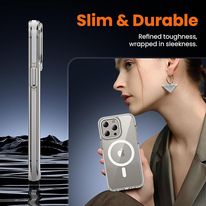 3 in 1 for iPhone 15 Pro Max Case Clear with MagSafe, Yellowing-Resistant Acrylic Back, Shockproof Guard Corners,Protection for iPhone 15 Pro Max Phone Case 6.7 inch Clear Bumper