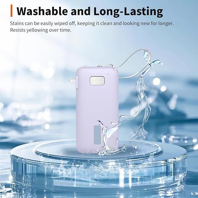 Case for Anker Nano 3-in-1 Portable Charger 10000mAh – Washable Protection Sleeve, Full Access to Charging Ports, Shockproof, Drop-Resistant, with Case-Friendly Charging[Purple]