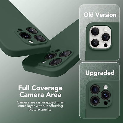 Magnetic for iPhone 16 Pro Case, Compatible with MagSafe, [Full Camera Protection][Screen Protector] Silicone Shockproof Protective Phone Case for iPhone 16 Pro 6.3", Alpine Green
