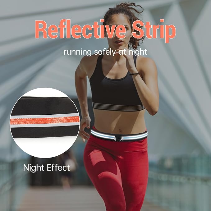 JUMAHE Slim Running Belts for Women Men - Running Phone Holder Fanny Pack for Key, Accessories Fits ALL Cell Phones, Orange