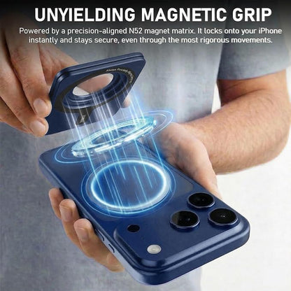 Magnetic Tripod for iPhone, Aluminium Phone Tripod Stand Compatible with Magsafe iPhone 17/16/15/14/13/12 Series, Foldable Strong Magnetic Phone Stand & Travel Essentials Accessories