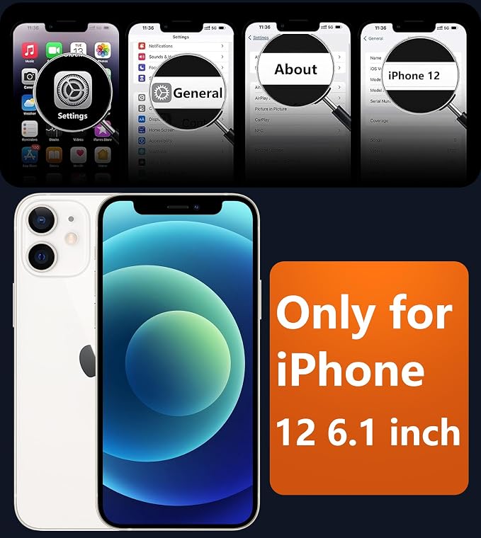 FNTCASE for iPhone 12 Phone Case: for iPhone 12 Pro Magnetic Matte Textured Military Grade Drop Protection Translucent Cell Cover - Slim Durable Shockproof Protective Bumper