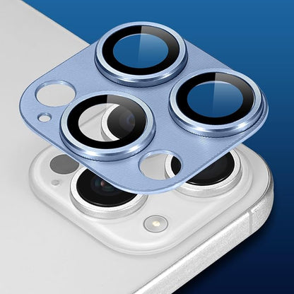 Camera Lens Protector for iPhone 16 Pro/iPhone 16 Pro Max,Aluminum Alloy and 9H Hardness High-Definition Tempered Glass Camera Lens Protection Cover 2 Pack Blue