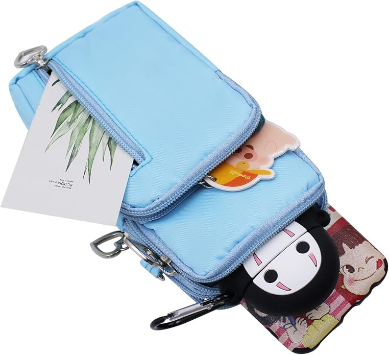 JUMISEE 3-Layers Crossbody Bag Cellphone Pouch Armband Wallet Nylon Smartphone Purse