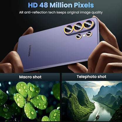Uyiton for Samsung Galaxy S26 Ultra Camera Lens Protector - [Case-Friendly][Not Easy to Break][Ultra-Thin] Military-Grade Tempered Glass with Aluminum Metal Rear Camera Screen Cover - Glitter Colorful