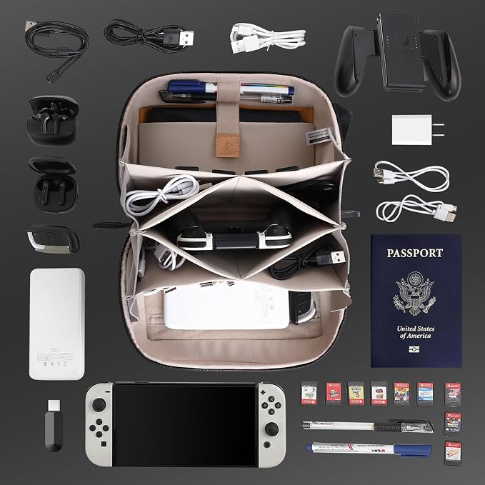 simtoper Electronic Organizer Travel Case Bag for Cables, Switch, SD card, Passport and More – Ultimate Protection & Portability Waterproof (Green)