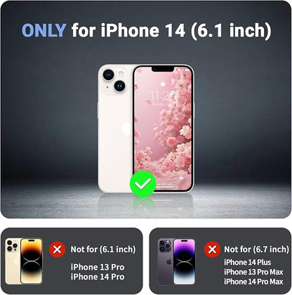jaroco Magnetic for iPhone 14 Case, [Compatible with MagSafe][Military Grade Drop Protection][Heavy Duty Protection][Non-Slip][Shockproof] 2-Layer Durable Bumper Phone Case 6.1''-Light Pink