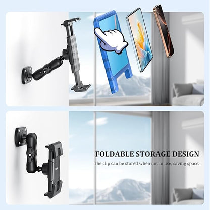 OHLPRO Tablet Holder for Car & Truck Dashboard Heavy Duty iPad Mount with Drill Base 360° Rotating Arm, Compatible with 5"-13" Tablets & Phones, Kindle, Ideal for Commercial Vehicles, Wall, Desk
