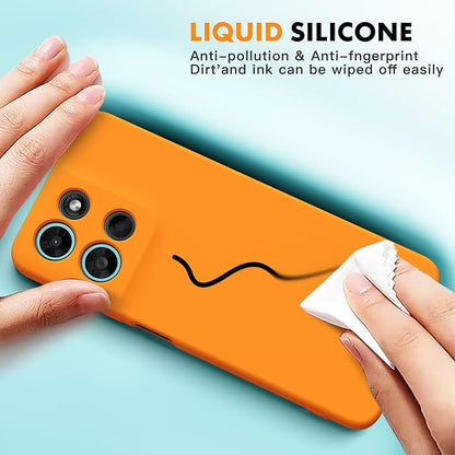 for Motorola Moto G Power (2026) Case, 2 Pack Tempered Glass Screen Protectors, Soft TPU Silicone Shockproof Gel Cover-Orange
