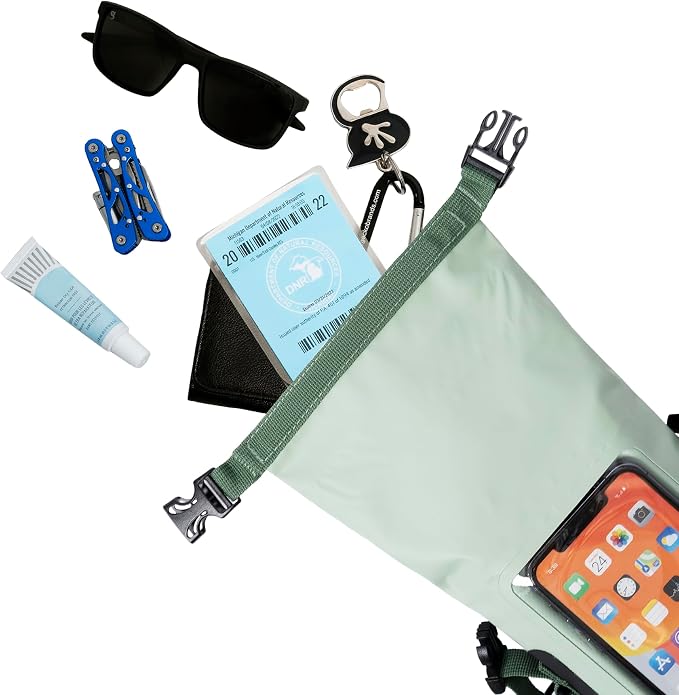 geckobrands Waterproof Phone Tote with 2L Dry Bag and Adjustable Strap – Protect Your Phone and Valuables While on The Go