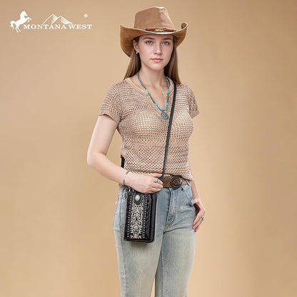 Montana West Small Crossbody Bags for Women Western Handbag with Cash Slots