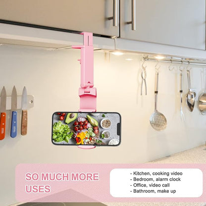 Perilogics Airplane Phone Holder Mount Universal in Flight Hands Free Viewing with Multi-Directional Dual 360 Degree Rotation (Pink)