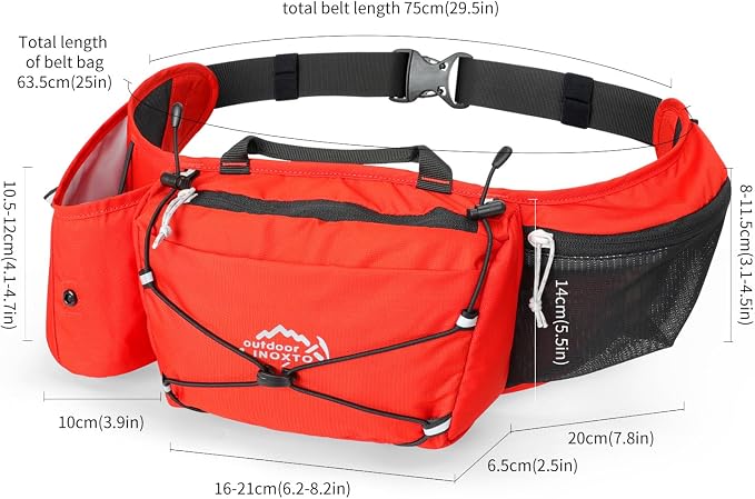 INOXTO Slim Running Belt Fanny Pack for Women and Men Sports Waist Bag Pack for Running Walking Cycling Hiking Reflective Running Pouch Belt for All Phones (Orange)