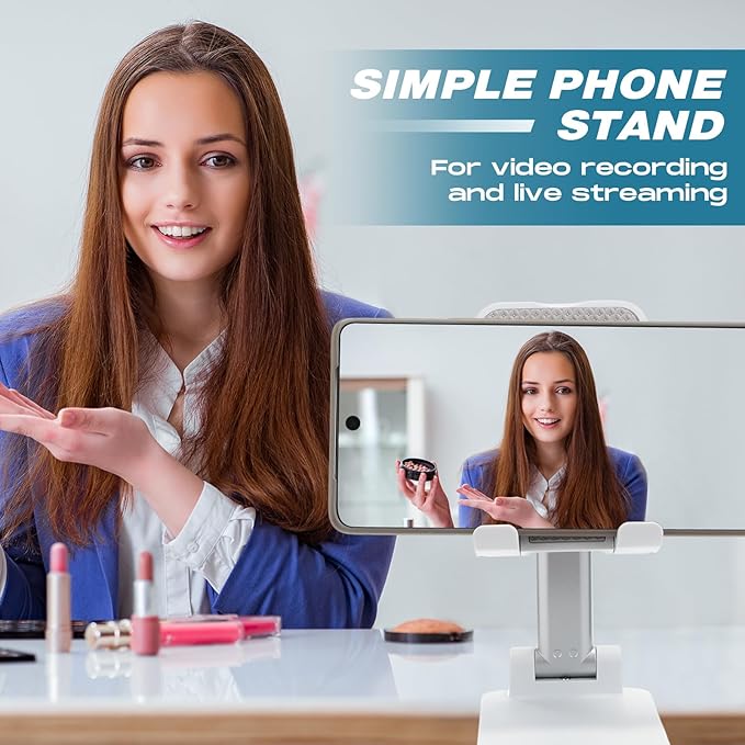 24 Pcs Cell Phone Stand for Desk Phone Holder Stand Foldable Angle Height Adjustable Portable Holder Tablet for Office Travel Photography (White)