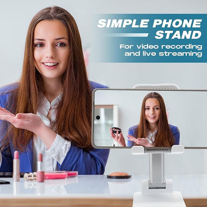 12 Pcs Cell Phone Stand for Desk Phone Holder Stand Foldable Angle Height Adjustable Portable Holder Tablet for Office Travel Photography (White)