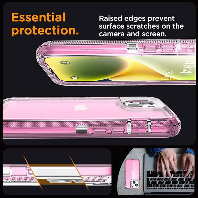 AICase for iPhone 16e/13/iphone 14 Case Clear 3 in 1 Heavy Duty Drop Protection Full Body Rugged Shockproof/Dust Proof 3-Layer Military Protective Tough Durable Cover for iPhone 16e/13/14 6.1"_2