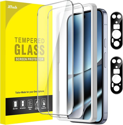JETech Screen Protector for Google Pixel 10 Pro XL, 2+2 Pack | with Camera Lens Protector, HD Clear Tempered Glass, Anti-Scratch Protection, Easy Installation Tool