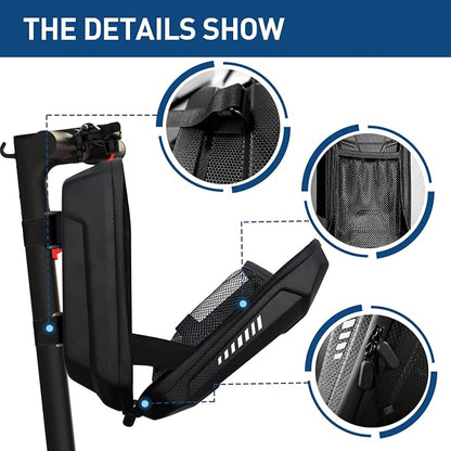 Hiboy Scooter Storage Bag, 3L/4L Large Capacity Scooter Handlebar Bag, Front Hanging Bag for Electric Scooter/Electric Bike, for Carrying Chargers, Phone, Keys with Waterproof Hardshell EVA Material