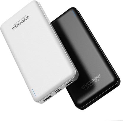 2 Pack Portable Charger, Slimmer 10000mAh Power Bank, USB C in&Out Fast Charging Battery Pack, External Portable Power Bank for iPhone 16 15 14 13 12 Tablet Headphones Samsung S23 S22 Pixel etc