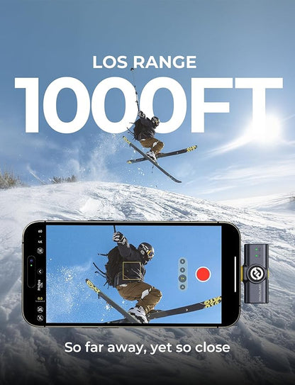Hollyland Lark M2 Wireless Microphone for iPhone/Camera/Android/PC, 48kHz/24-bit High Fidelity Audio, 300m Range, Noise Cancelling, 40h Use, YouTube, Vlog, Streaming (2TX + 3RX + Charging Case)