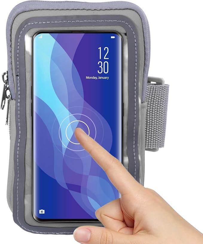 PATIKIL Phone Arm Bands for Running, Running Phone Holder Carrier Armband Cell Phone Holder for Runners, Gray