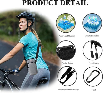 Phone Holder for Running Armband, Cell Phone Crossbody Bag for Women Men Kids iPhone Galaxy Smartphone Pouch Carrier Purse,Sports Arm Bags Band Sleeve Fit Walking Exercise Runners Gym Workout