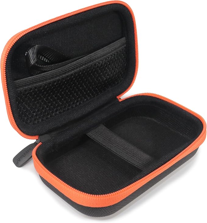 CaseSack Case for INIU Portable Charger 2-Ultra Slim (Black with Orange Zip)