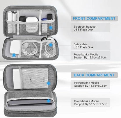 ZINMARK Portable Cable Organizer Case,Travel Pouch with Double-Layer Storage for Cables,Chargers,Earbuds & Phone,Dark Gray