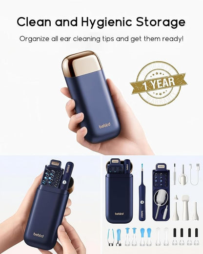 Earsight Plus I35R Ear Wax Removal Tool with Camera | Smart Visual Ear Cleaner with Gentle Tweezers & 12 Tips, HD Otoscope for Adults & Kids
