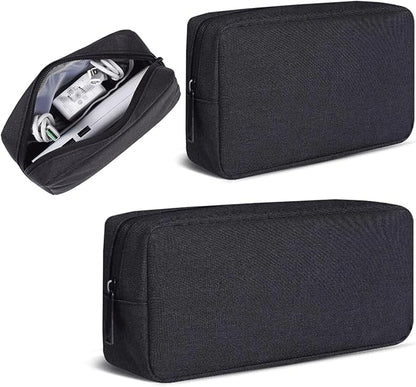 CAAORDKSO Electronics Accessories Case, Electronic Organizer Travel Cable Accessories Bag, Portable Waterproof Storage Bag for Hard Drive,Power Bank,Chargers,Mouse,Various Accessories(Small+Big-Black)