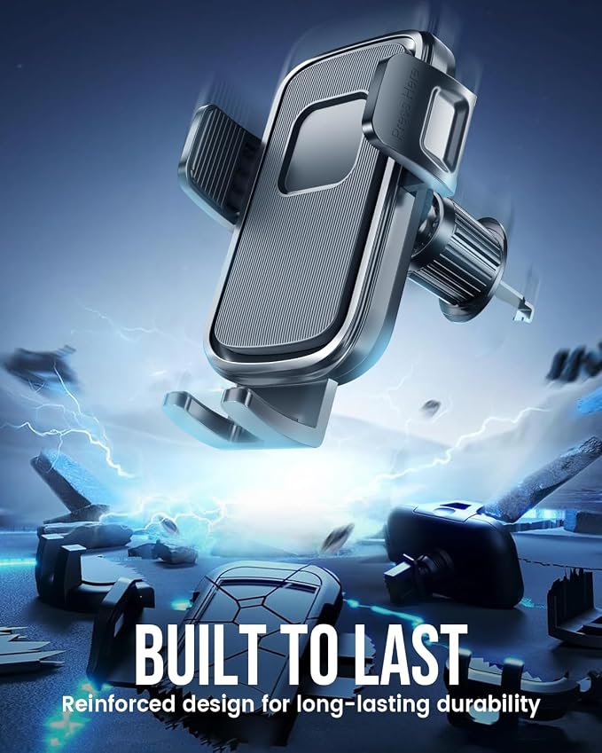 Delobon Phone Holders for Your Car [One-Button Release] Car Phone Mount 360° Adjustable Vent Cell Phone Holder for iPhone 17 Pro Max 16 15 Samsung S25 S24