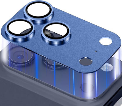 Camera Lens Protector for iPhone 17 Pro Camera Lens Protector [Strong Adsorption] [Not Easy to Break] Metal Tempered Glass Rear Camera Screen Cover - Dark Blue