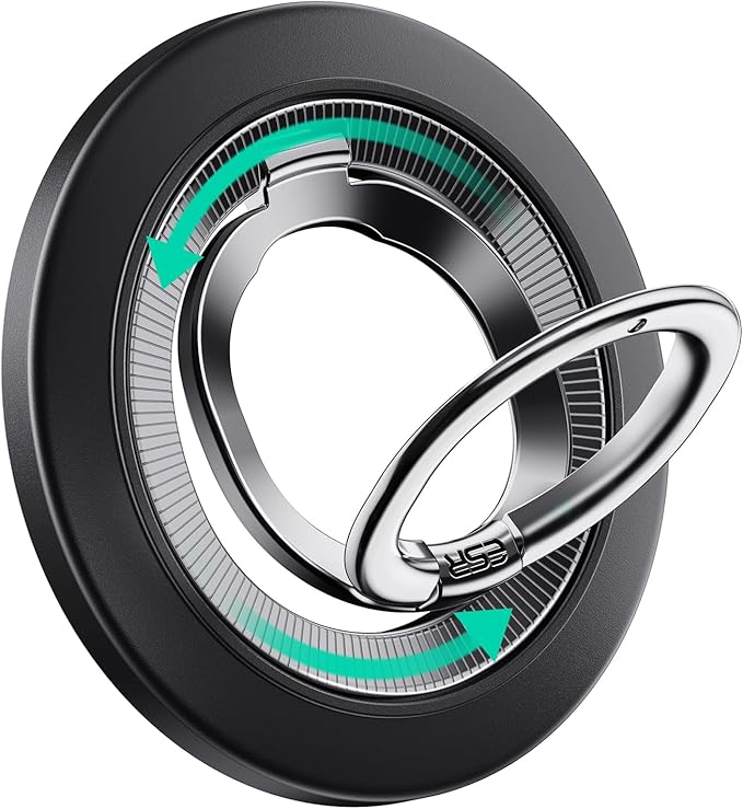 ESR for MagSafe Phone Grip, Dual-Side Magnetic Phone Grip,360° Adjustable Thin Magnetic Ring Holder Stand,for iPhone 17e/17-12, Samsung, All Phones, MagSafe Accessories (2 Metal Rings Included)