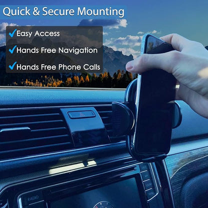Fugetek Phone Holder Air Vent Mount, Adjustable Cradle, Durable Metal Clip Plates, 360 Rotation, Compatible with iPhone & Android Phones