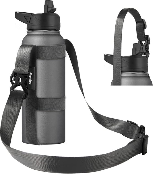 EasyAcc Water Bottle Holder Strap Sling, for Owala FreeSip 24 32 40 oz, Hydro Flask, Cirkul, Yeti, Stanley Flip, Universal Water Bottles, with Carabiner, for Walking Curise Travel (Bottle Excluded)