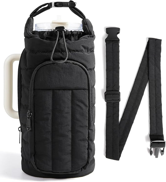 BAGSMART Water Bottle Holder Bag with Strap, 40/32 oz Crossbody Bag Gym Accessories, Sling Purses for Women