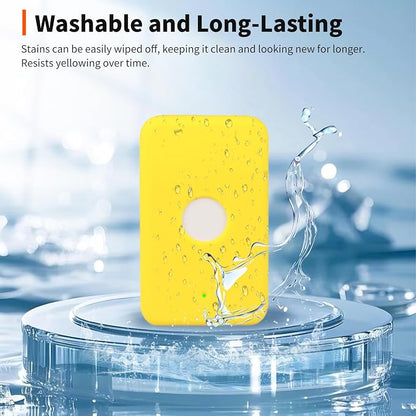 Case for Apple MagSafe Magnetic Power Bank– Soft Silicone Protective Cover Compatible with MagSafe Magnetic Power Bank,Shockproof Anti-Scratch Slim Fit Case,Yellow