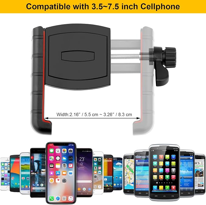 Gym Magnetic Phone Holder,Strong Magnetic Base Metal Ball Joint,Phone Holder Gym Accessories for Men Women,for Fridges/Motorcycle Tank/Motor Vehicle,Adjustable Clip Fit for 3.5~7.5 inch Smartphones