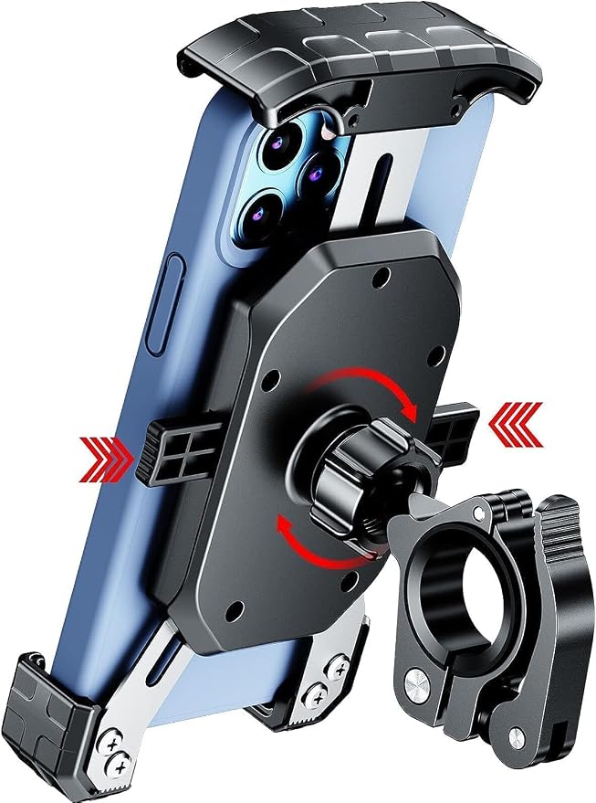 Kewig Bike Phone Mount Holder, Motorcycle Phone Mount [1s Lock] [One Hand Operation], Bicycle Scooter Handlebar Cradle Clip for 4.0-7" Phone