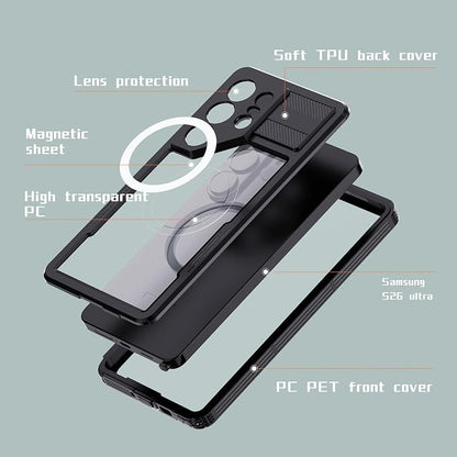Guppy for Galaxy S26 Ultra Magnetic Waterproof Case, Built-in Screen Protector [IP68 Waterproof][14FT Military Drop Proof] 360° Full Body Protection Dustproof Shockproof Heavy Duty Rugged Case, Black