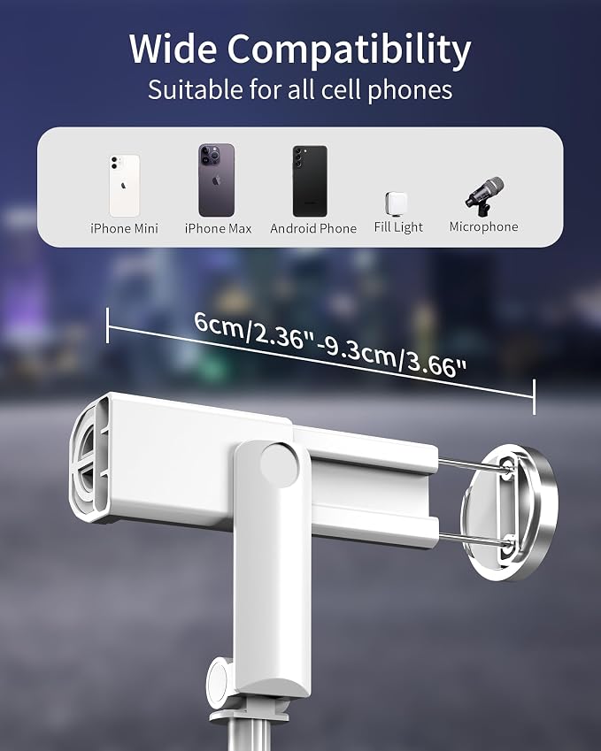 Selfie Stick Tripod - Tripod for iPhone with Remote, Lightweight Phone Stand for Android, Extendable Phone Tripods Stand Compatible with All Cell Phones for Video Recording/Photo/Live Stream/Vlog