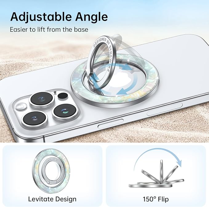 Syncwire Magnetic Phone Grip for MagSafe, Sparkle Ring Holder, Rotatable Kickstand Bling Ring Stand Removable MagSafe Accessories for iPhone 17 Pro Max 16 15 14 13, Android, Samsung etc.