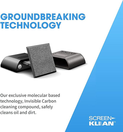 ScreenKlean Tablet Screen Cleaner - Compatible with iPad, Android & Amazon Tablet - with Carbon Microfiber Tech-Electroplated Silver-1 Count (Pack of 1)