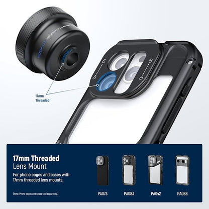 NEEWER 58mm Telephoto Lens with 17mm Threaded Phone Camera Lens Clip, 6 Elements in 5 Groups 2X Magnification Compatible with iPhone Android Samsung for Portrait Photography, LS-71