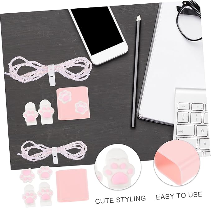 Hemobllo Power Adapter Case for Charger Protective Shell Compact and Lightweight Design with Easy Access Pink Color with Silicone Accessories for Travel and Storage