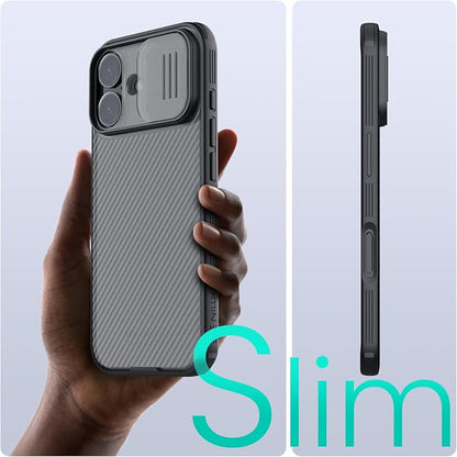 Nillkin for iPhone 17 Case with Slide Camera Cover, Thin Slim Fit, Shockproof Protective, Protector Privacy, Phone Case iPhone 17 Camera Lens Protector 6.3 inch, Transparent Black