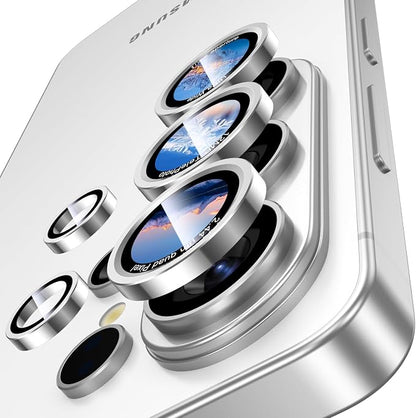 Uyiton for Samsung Galaxy S26 Ultra Camera Lens Protector - [Case-Friendly][Not Easy to Break][Ultra-Thin] Military-Grade Tempered Glass with Aluminum Metal Rear Camera Screen Cover - White
