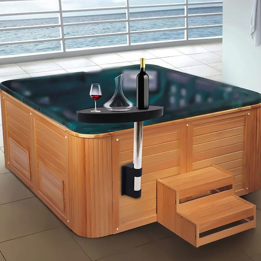 Swim Pool Bathtub Side Table Tray Accessories Leisure Spa Caddy, 360° Rotation Hot Tub Side Table Tray Shelf Poolside Towels Drink Holder Cup Phone Storage Organizer Swimming Pool Accessories