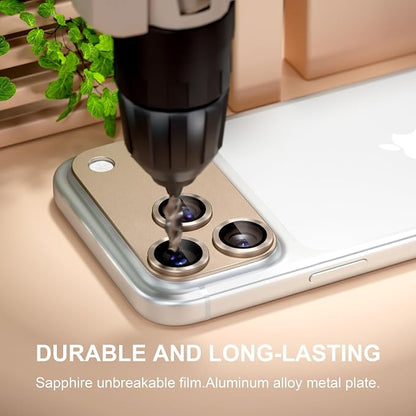 beuxece Compatible for iPhone 17 Pro Max Camera Lens Protector, Matte Metal Tempered Glass Rear Camera Screen Cover Accessories [Military Grade Shatterproof] [Strong Adsorption] - Gray