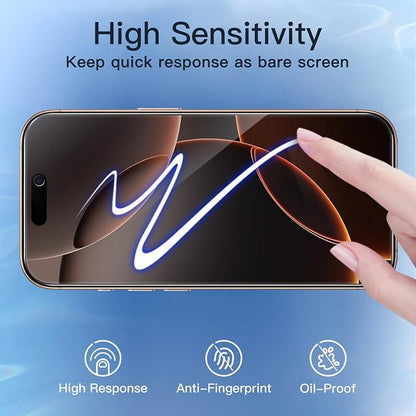 JETech Privacy Screen Protector for iPhone 16 Pro Max 6.9-Inch with Camera Lens Protector, Anti-Spy Tempered Glass Film, Easy Installation Tool, 2-Pack Each
